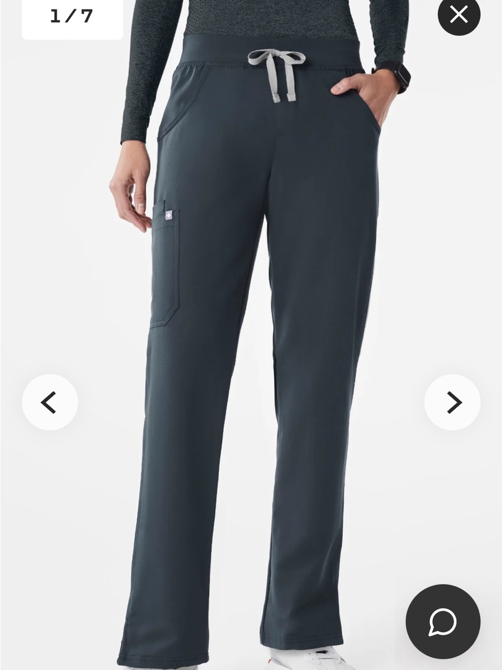 Figs women’s Kade Straight-Leg Scrub Pant in dark harbor.  NWT